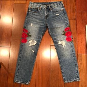 Levi’s 501 Rose Patch Jeans